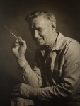 Photo of E. Norling with paint brush