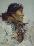 Aleut Native, E. Ziegler, oil on paper, 6.5" x 8.5" 